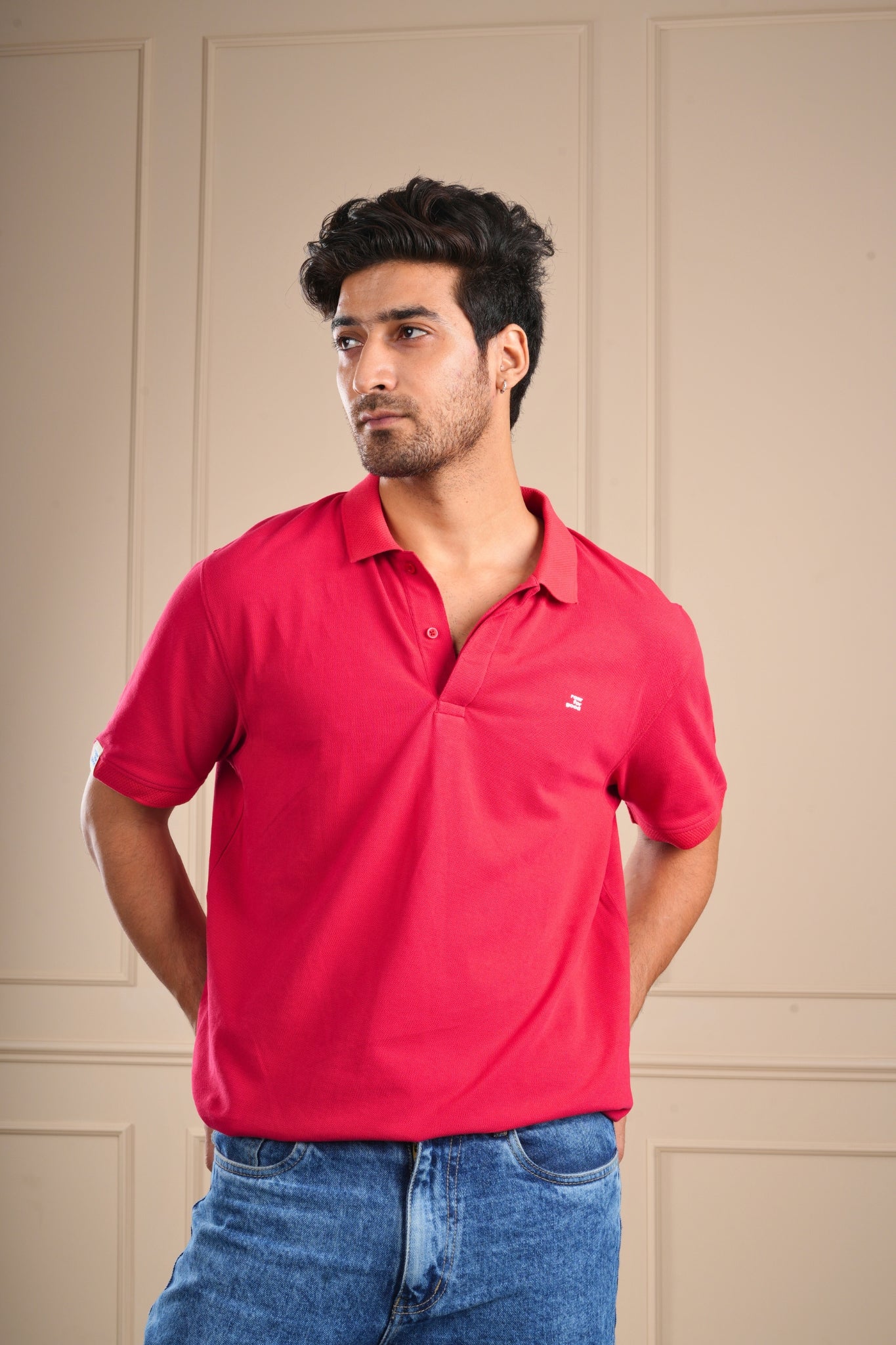 Roar Red Organic Cotton Men's Polo T-Shirt