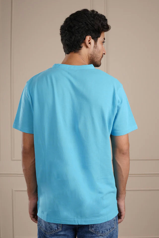 Organic Cotton Henley Neckline Half T-Shirt