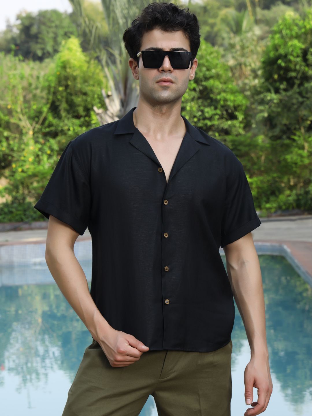 Hemp Half Sleeve Cuban Collar Shirt