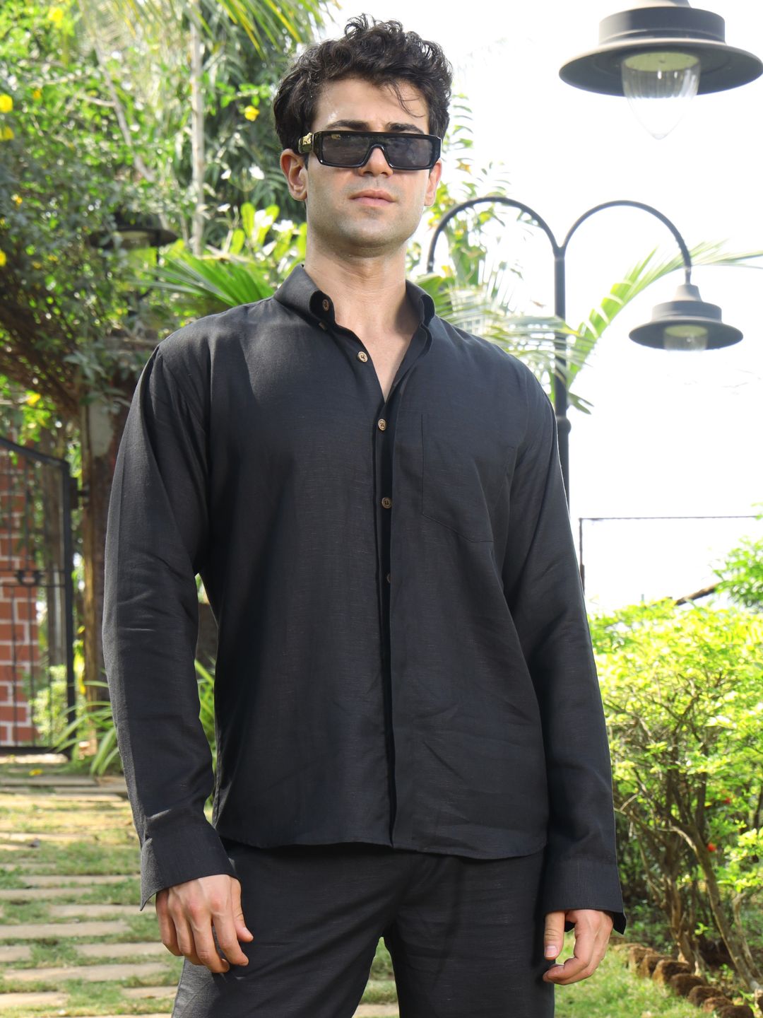 Men's Hemp Full Sleeve Placket Shirt