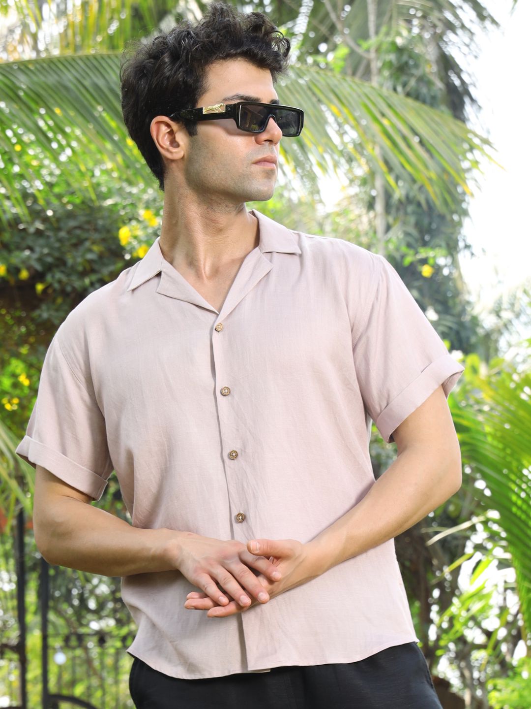 Hemp Half Sleeve Cuban Collar Shirt