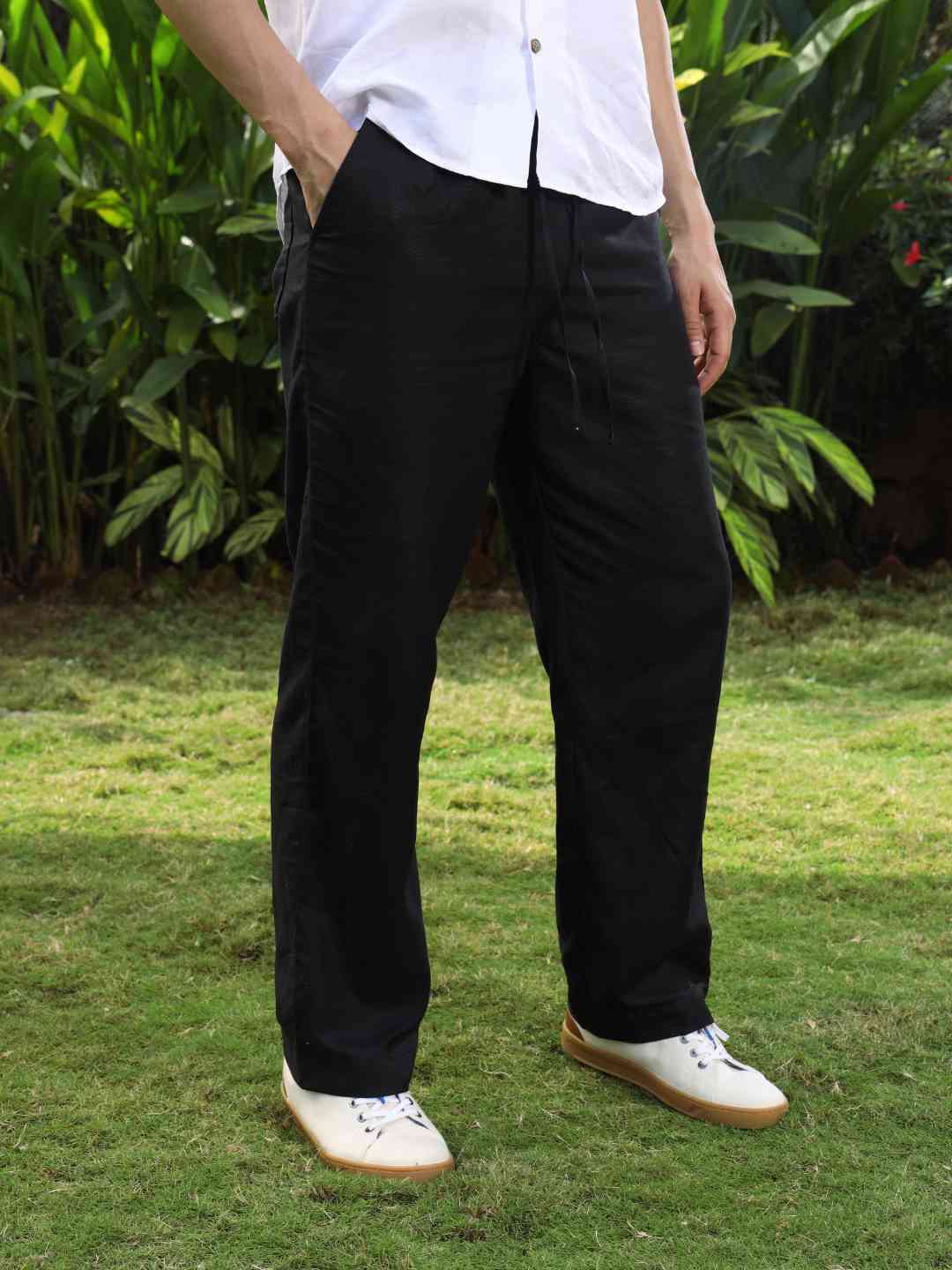 Hemp Lounge Pants with Elastic Drawstring Waist