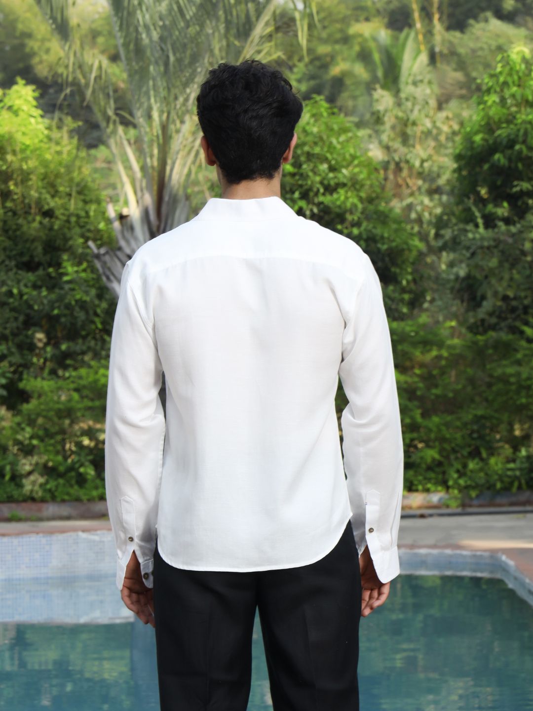 Roar For Good Men's Hemp White Smart Casual Shirt