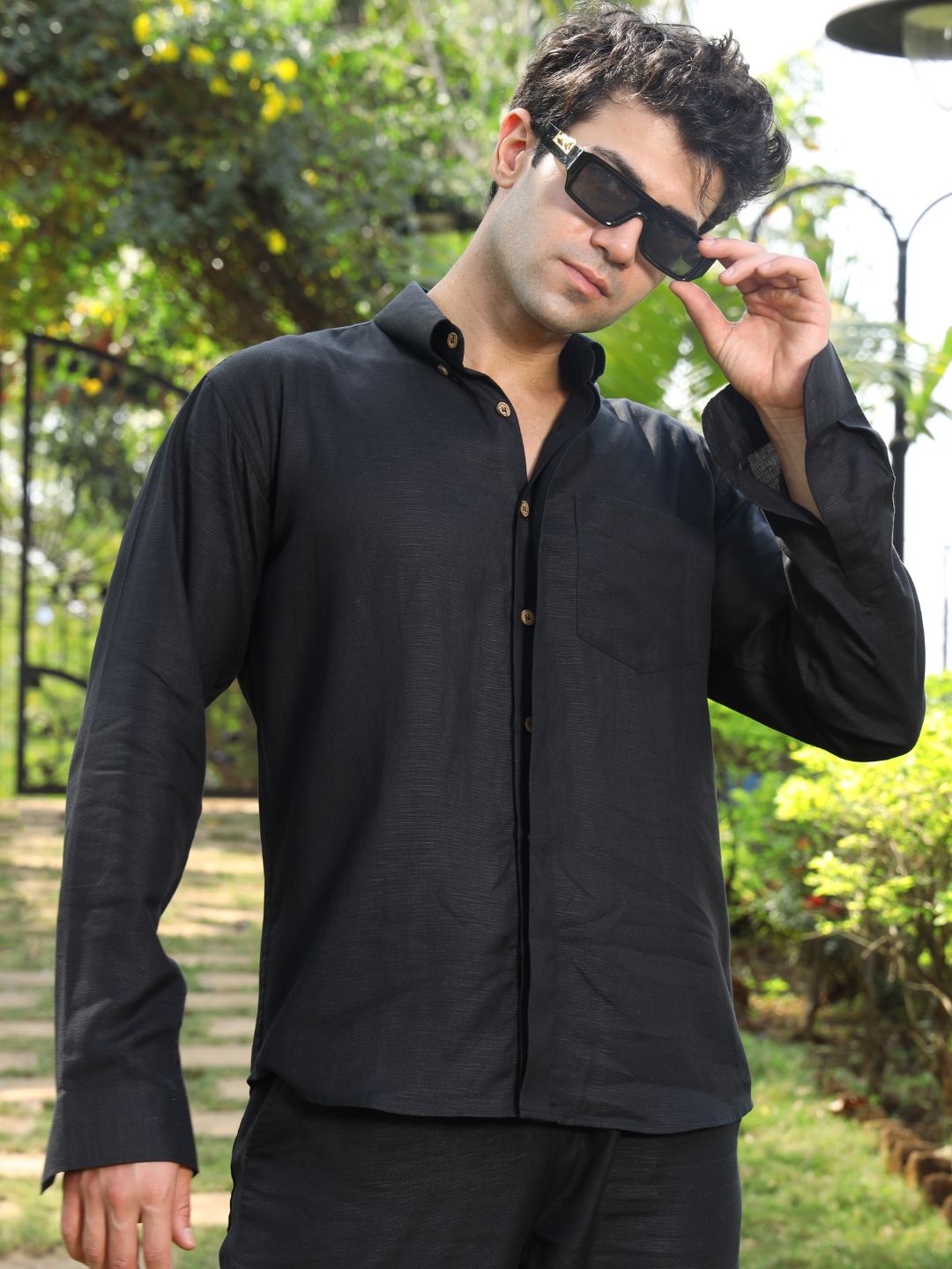 Men's Hemp Full Sleeve Placket Shirt